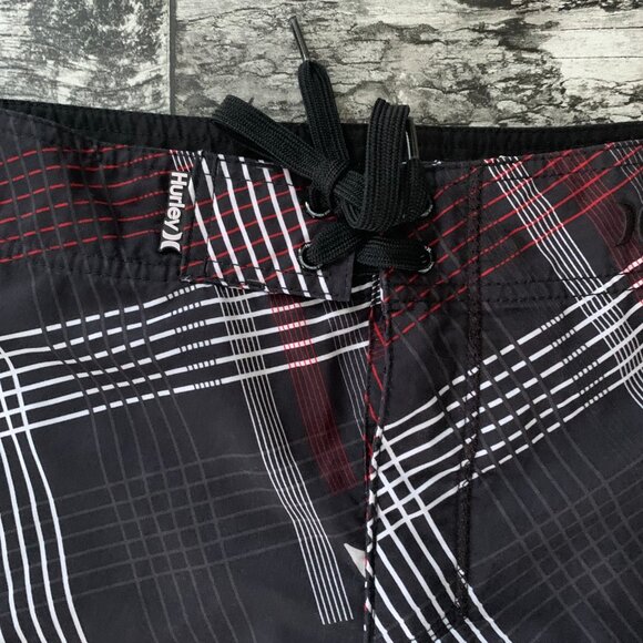 Hurley Striped Graphic Logo Spellout Lightweight Board Shorts - Picture 2 of 11